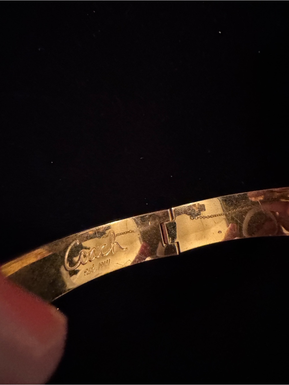 Coach Gold-Tone Bangle with Black Enamel Accent - Picture 5 of 5